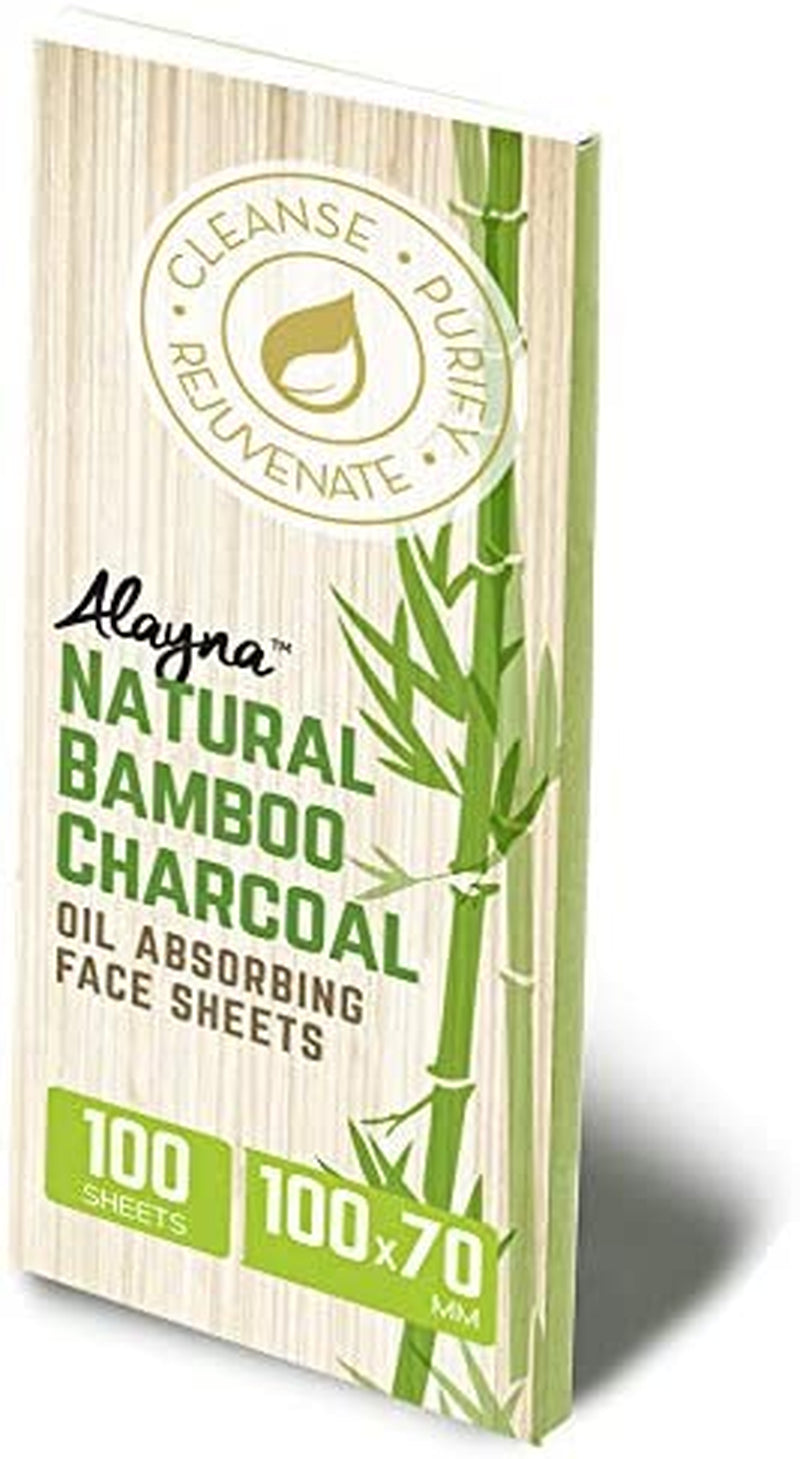 Natural Bamboo Charcoal Oil Blotting Sheets – 3 Pack | Organic Shine Control Tissues for Oily Skin & Makeup Touch-Ups