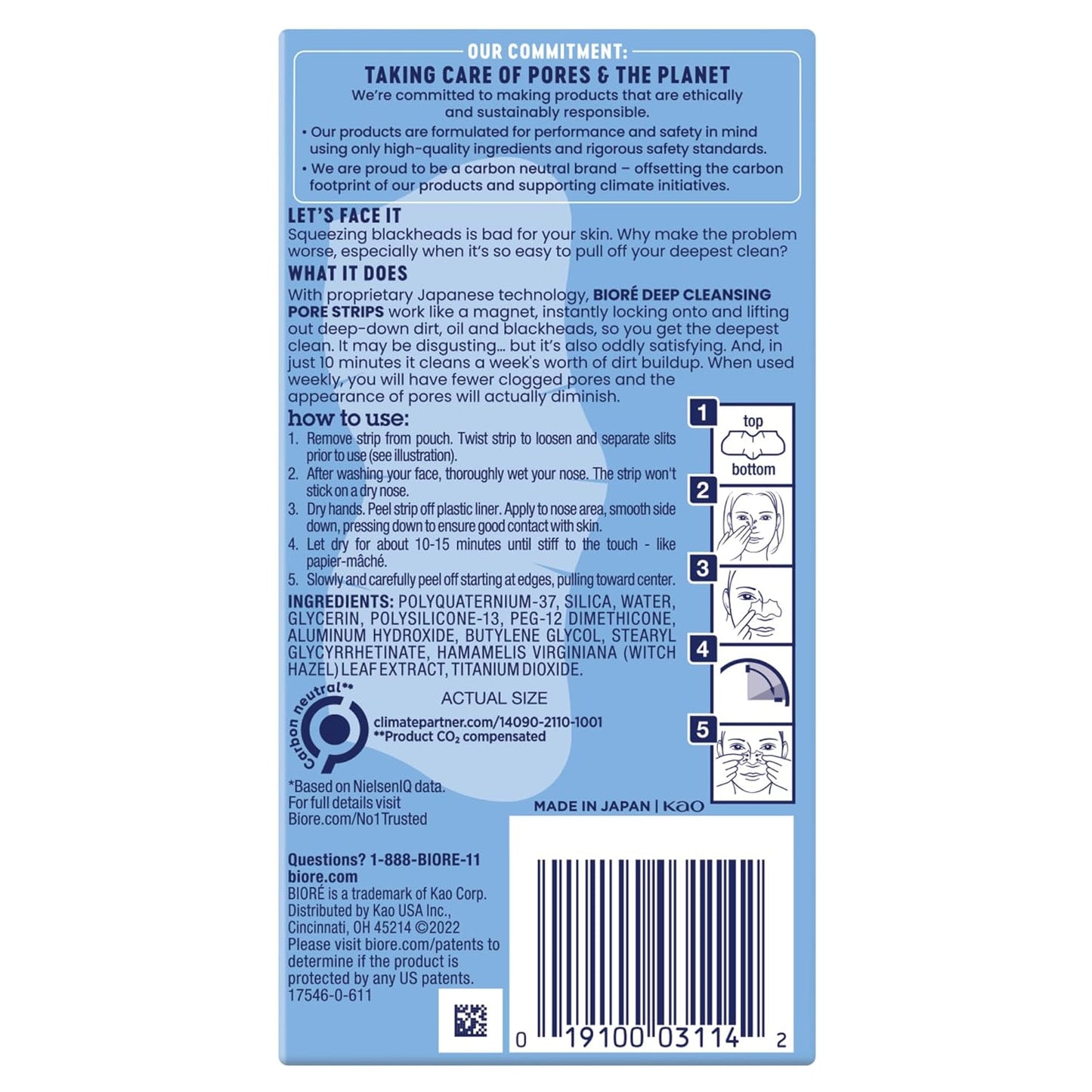 Original Blackhead Remover Strips, Deep Cleansing Nose Strips with Instant Pore Unclogging, Features C-Bond Technology, Oil-Free, Non-Comedogenic Use, 14 Count