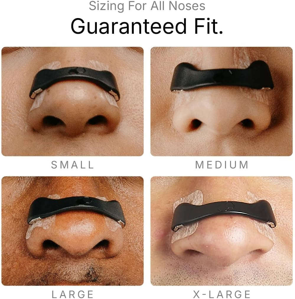 Breathing Nasal Strip Starter Kit (15 Count, Black) - Boost Oxygen , Reduce Snoring, Improve Sleep Quality - Sweat Resistant, Skin Safe Nasal Strips - Extra Strength Snoring Solution