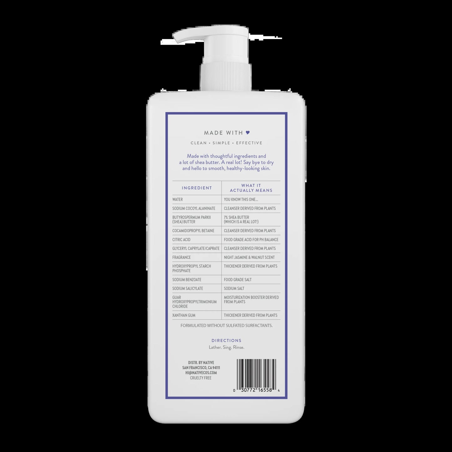 Moisturizing Night Jasmine & Walnut Body Wash 18 Oz