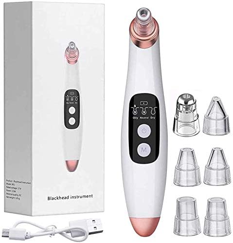 Blackhead Remover Pore Vacuum, USB Rechargeable Acne Comedone Whitehead Extractor for Women & Men