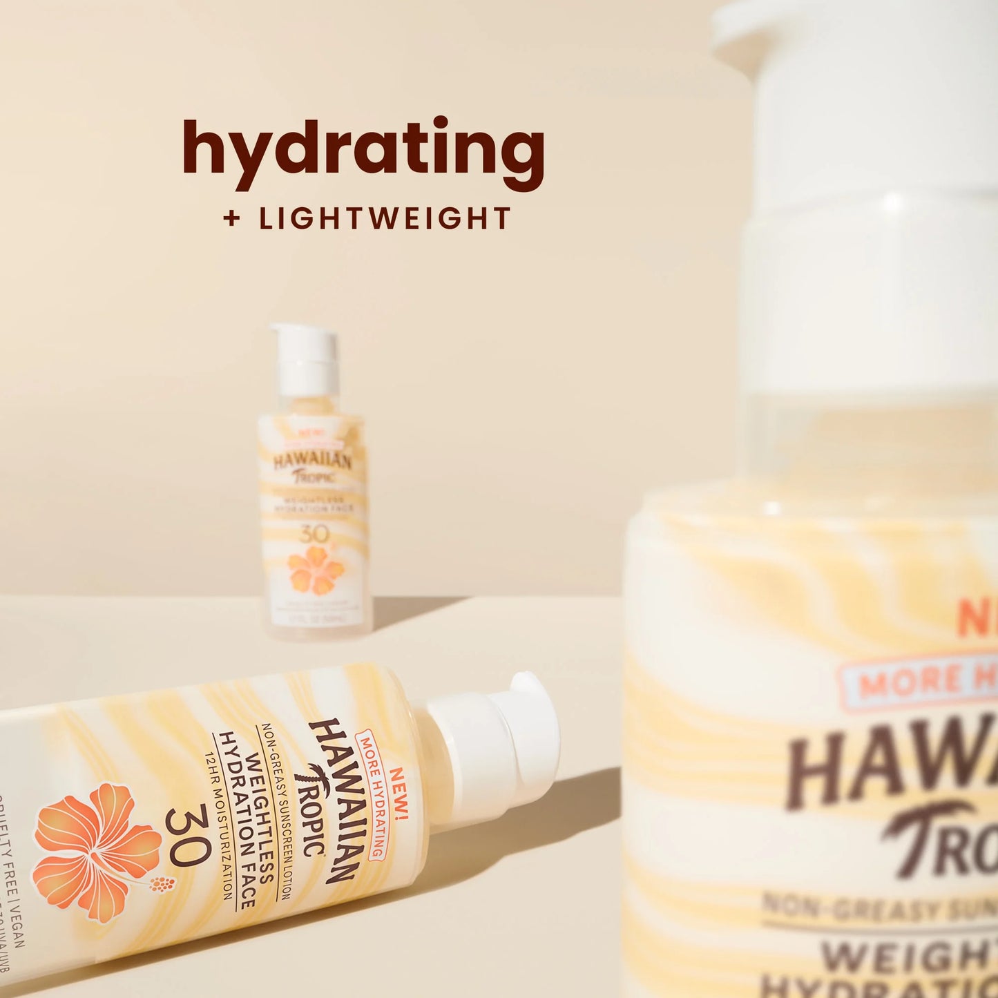 Hawaiian Tropic SPF 30 Face Sunscreen – 3-Pack Travel Size (1.7oz Each)