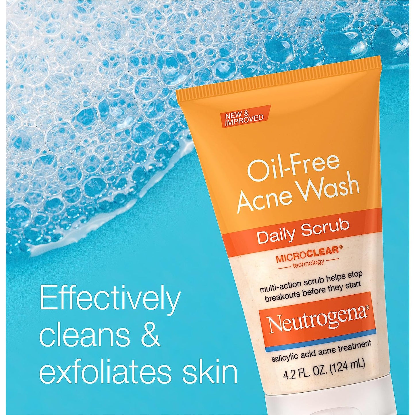 Daily Acne Cleanser – 2% Salicylic Acid Exfoliating Face Wash (Oil-Free, 4.2 fl oz)