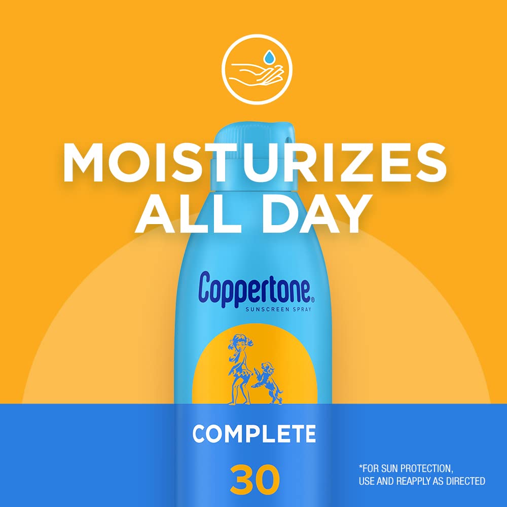 Coppertone Complete Sunscreen Spray SPF 30 – 5.5 oz (Pack of 3)