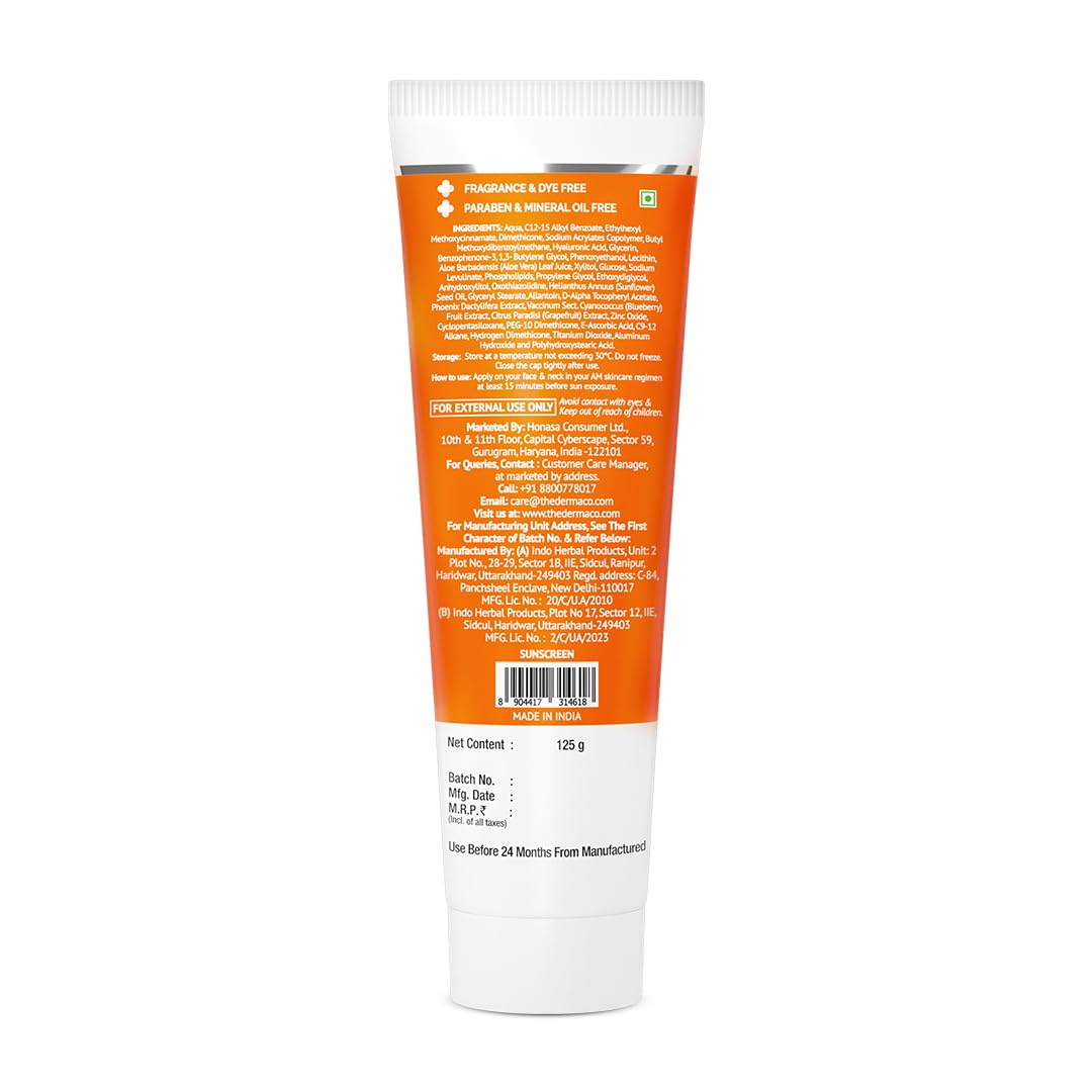 The Derma Co 1% Hyaluronic Sunscreen Aqua Gel SPF 50 – 125g (PA++++)