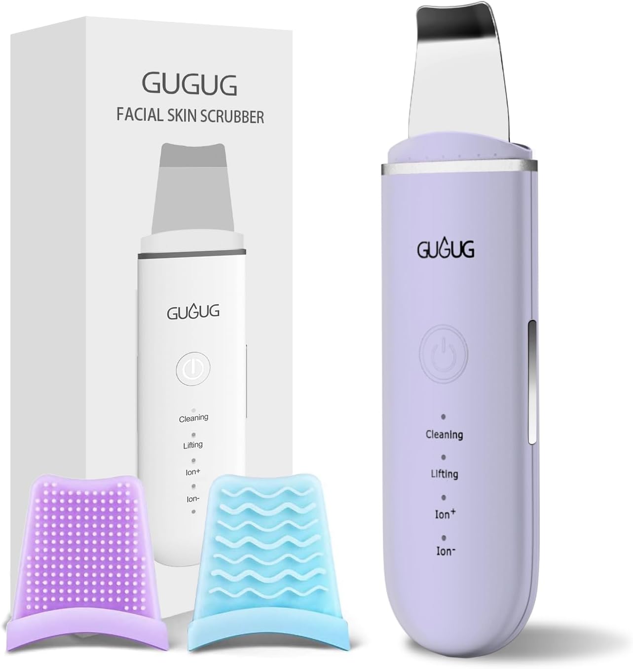 Skin Scrubber Face Spatula Skin Spatula Pore Cleaner Blackhead Remover Tools for Facial Deep Cleansing-4 Modes -White