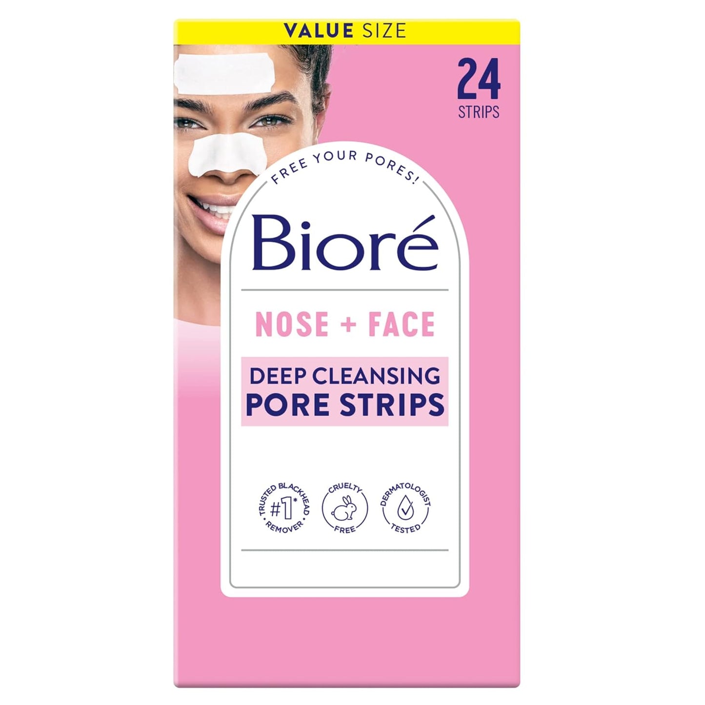 Original Blackhead Remover Strips, Deep Cleansing Nose Strips with Instant Pore Unclogging, Features C-Bond Technology, Oil-Free, Non-Comedogenic Use, 14 Count