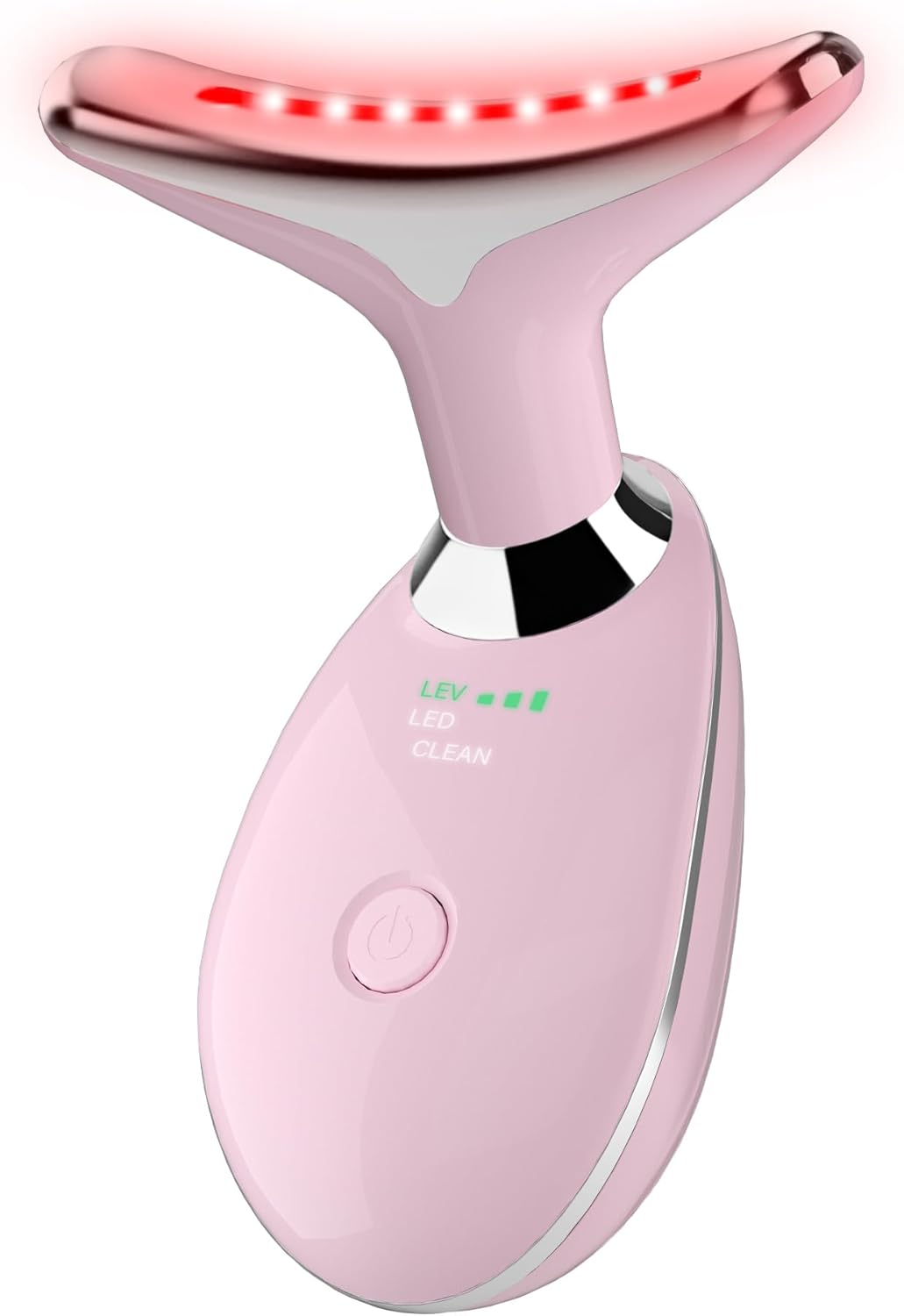 Red Light Therapy for Face, 7 Color LED Facial Light Therapy Wand for Skin Care at Home Blue Light Therapy Face Massager Tool for Neck (White)