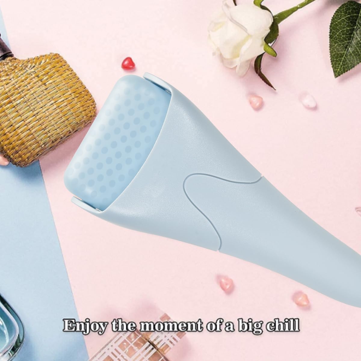 Ice Roller for Face,Eyes,Women Gifts Idea,Therapeutic Cooling to Tighten Brighten Complexion and Reduce Wrinkles,Massager under Eye Puffiness,Migraine and Pain Relidf (Haze Blue)