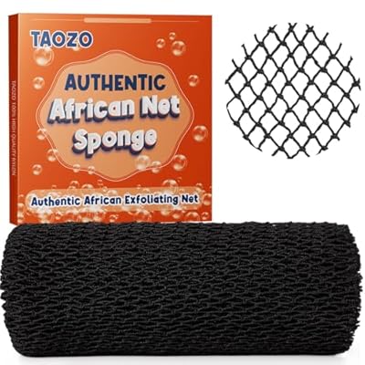 Authentic African Exfoliating Net Sponge – Long Bath & Shower Scrubber