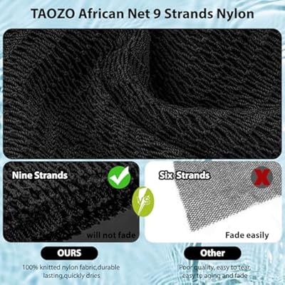 Authentic African Exfoliating Net Sponge – Long Bath & Shower Scrubber