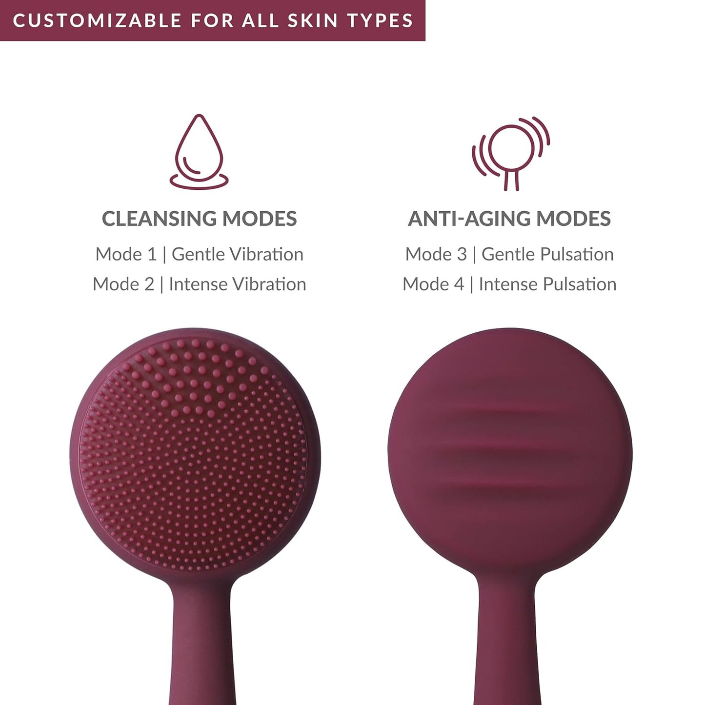 Clean - Smart Facial Cleansing Device with Silicone Brush & Anti-Aging Massager