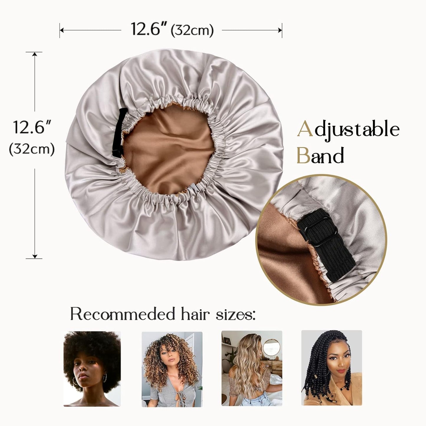Double Layer Satin Bonnet Silk Bonnet Adjustable Hair Bonnet for Sleeping Bonnets for Women Curly Natural Hair Mom