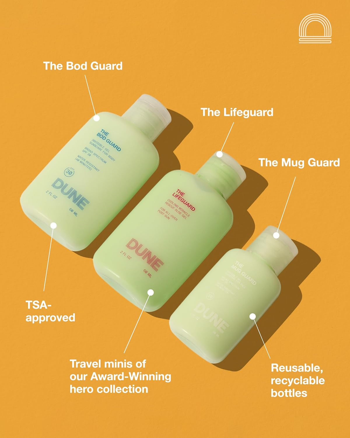 Dune Suncare Jetsetter Gelly Pack – 3-Piece Travel Set (SPF 30)