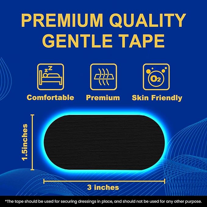 Transparent Tape 60 Pcs - Hypoallergenic Tape for Sensitive Skin, Painless Removal, Breathable Comfortable to Exercise