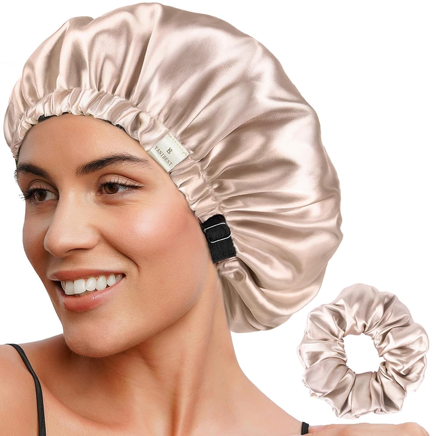 Double Layer Satin Bonnet Silk Bonnet Adjustable Hair Bonnet for Sleeping Bonnets for Women Curly Natural Hair Mom