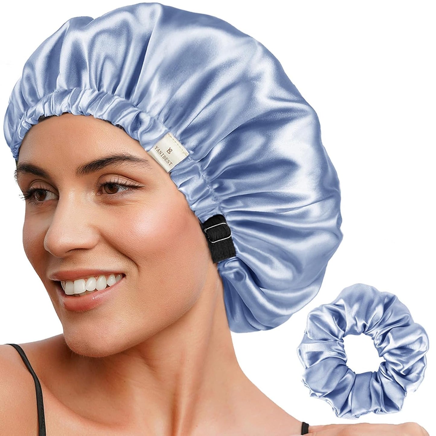 Double Layer Satin Bonnet Silk Bonnet Adjustable Hair Bonnet for Sleeping Bonnets for Women Curly Natural Hair Mom