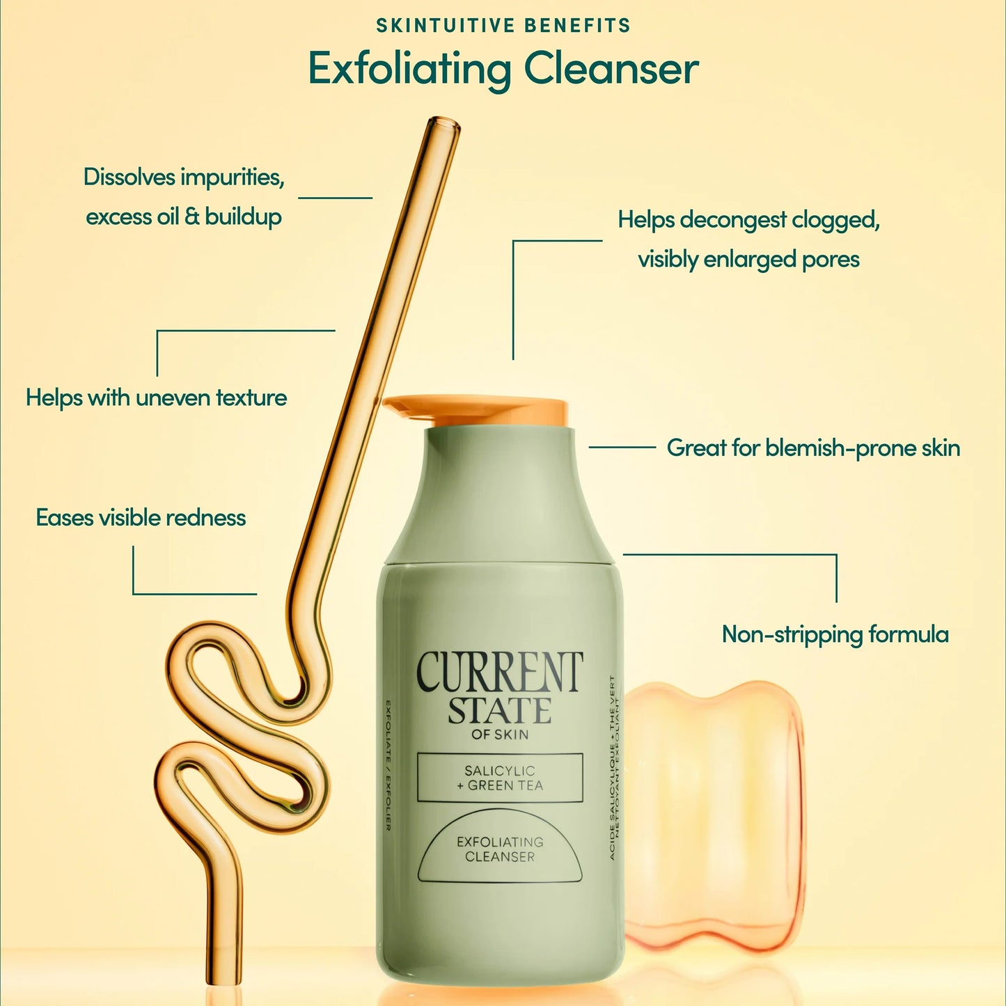 Salicylic Green Tea Exfoliating Cleanser, for Acne-Prone Skin, Skincare, 5.1 Fl Oz