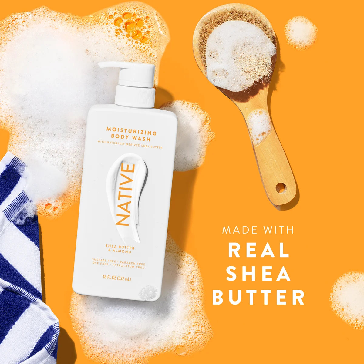 Almond & Shea Butter Body Wash – 18 oz – Moisturizing Cleanser for All Skin Types
