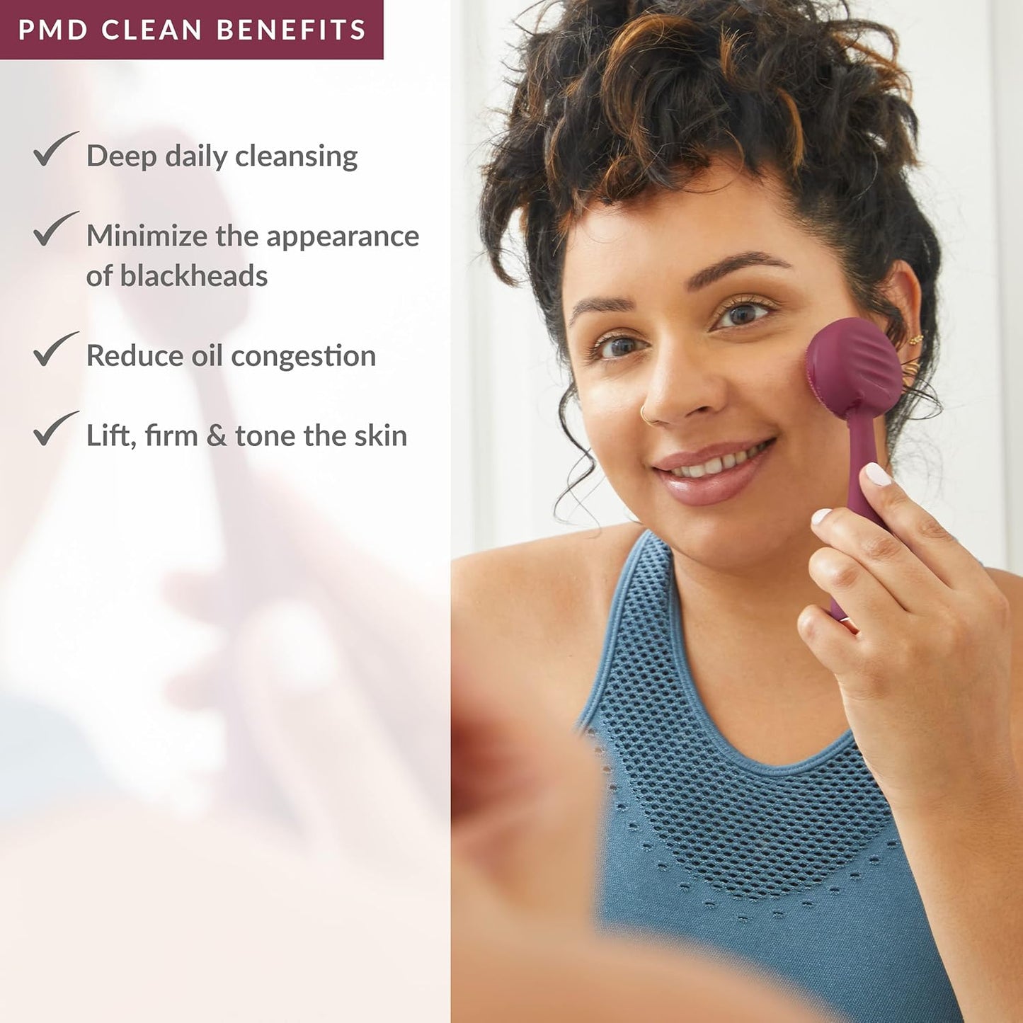 Clean - Smart Facial Cleansing Device with Silicone Brush & Anti-Aging Massager