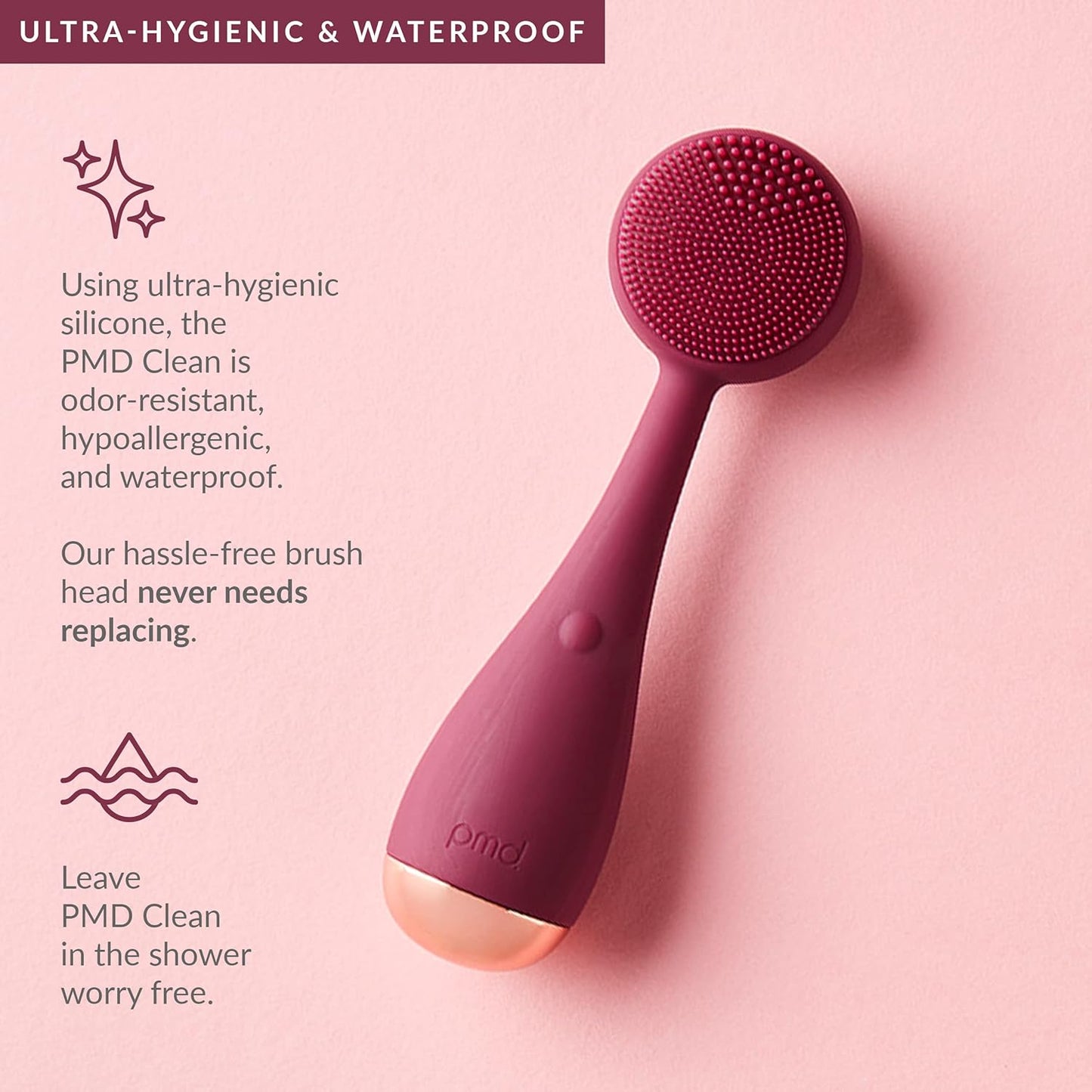 Clean - Smart Facial Cleansing Device with Silicone Brush & Anti-Aging Massager