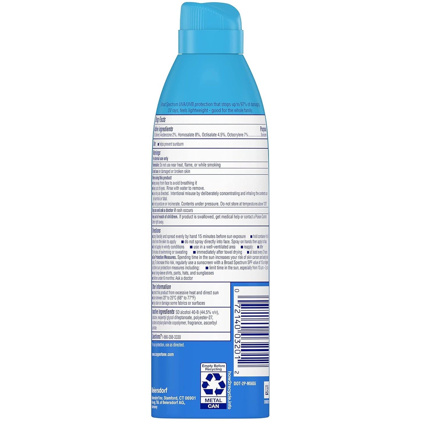 Coppertone Complete Sunscreen Spray SPF 30 – 5.5 oz (Pack of 3)