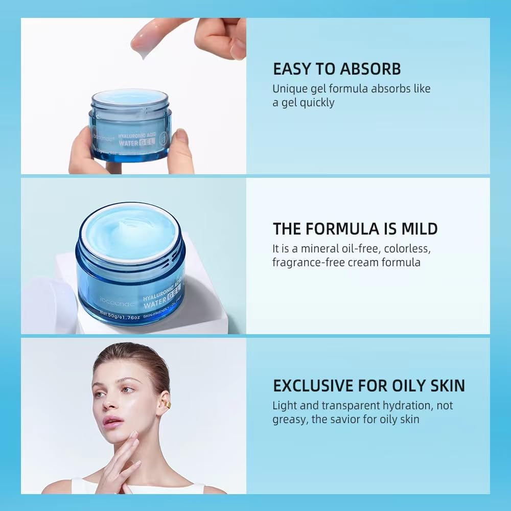 Hydro Boost Hyaluronic Acid Moisturizing Water Gel – Lightweight, Oil-Free Hydration for Oily Skin – 1.76 oz