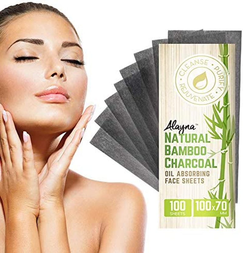 Natural Bamboo Charcoal Oil Blotting Sheets – 3 Pack | Organic Shine Control Tissues for Oily Skin & Makeup Touch-Ups