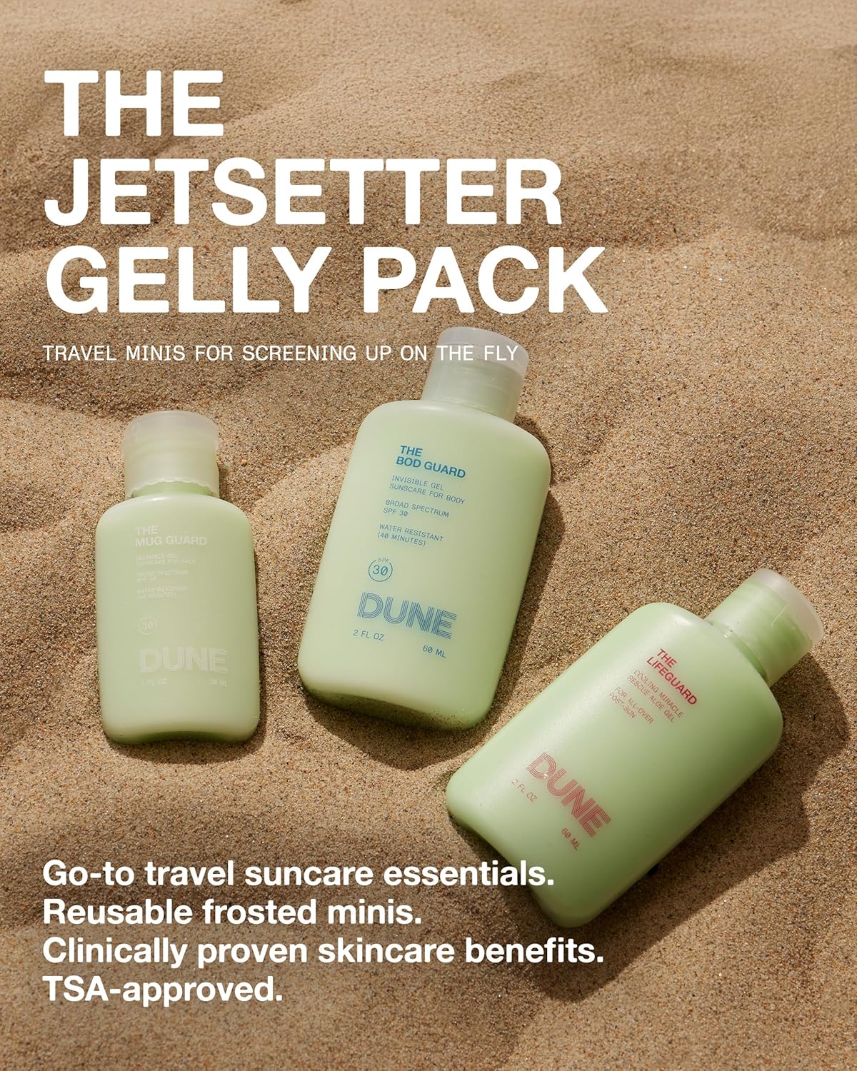 Dune Suncare Jetsetter Gelly Pack – 3-Piece Travel Set (SPF 30)