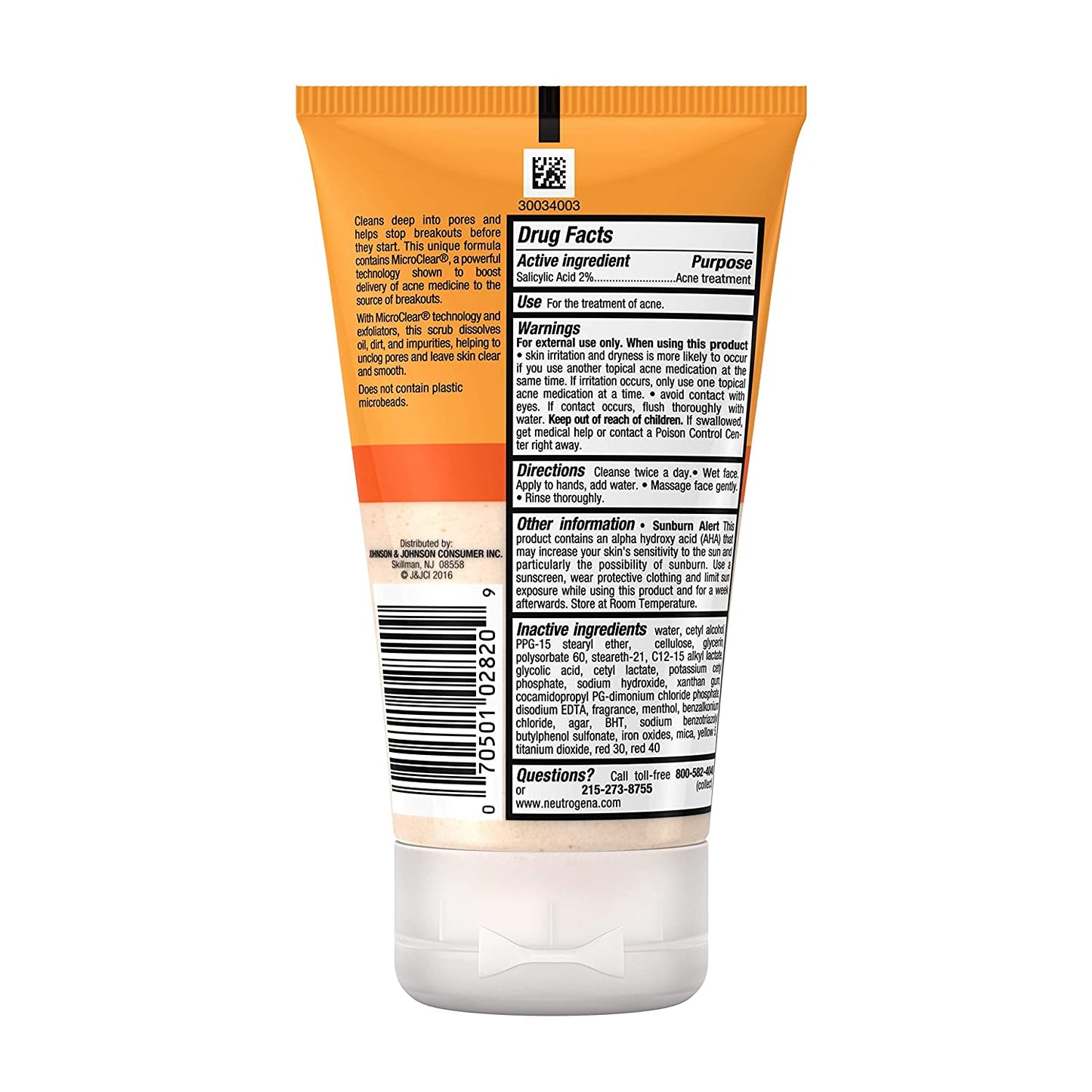 Daily Acne Cleanser – 2% Salicylic Acid Exfoliating Face Wash (Oil-Free, 4.2 fl oz)