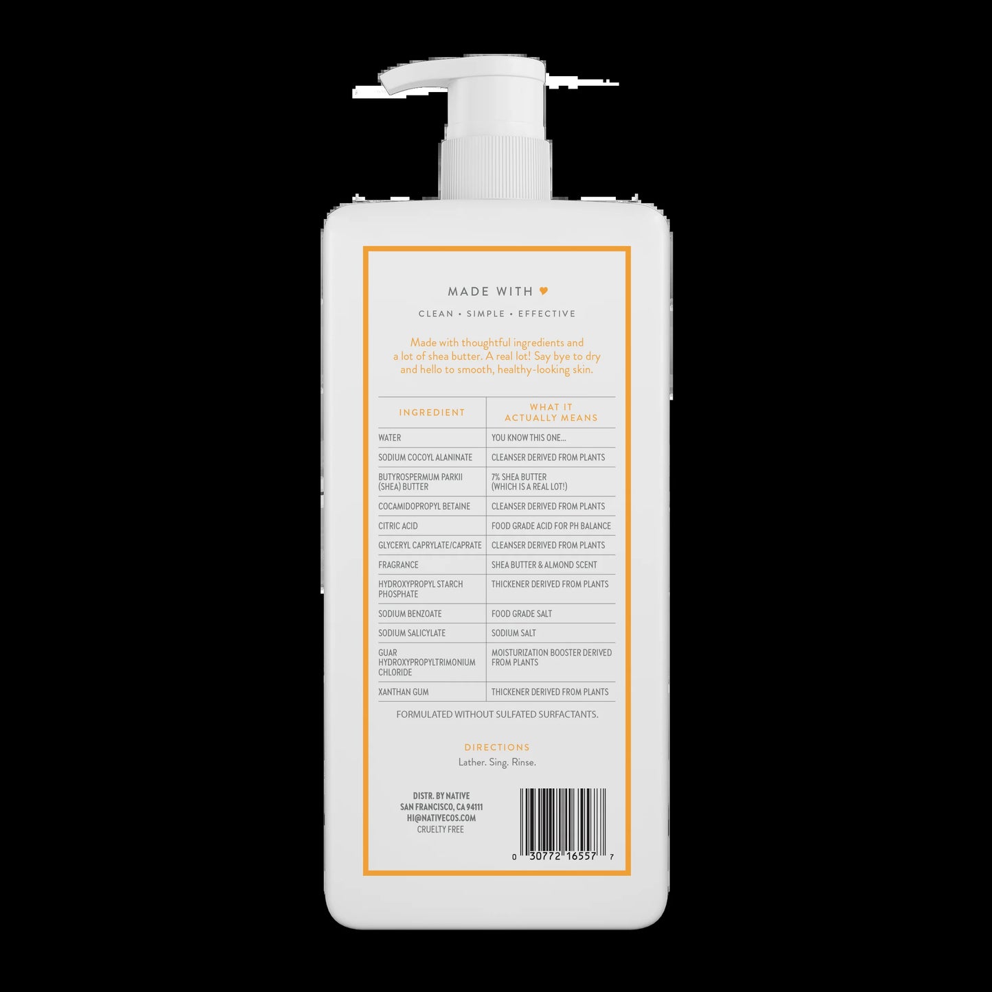Almond & Shea Butter Body Wash – 18 oz – Moisturizing Cleanser for All Skin Types