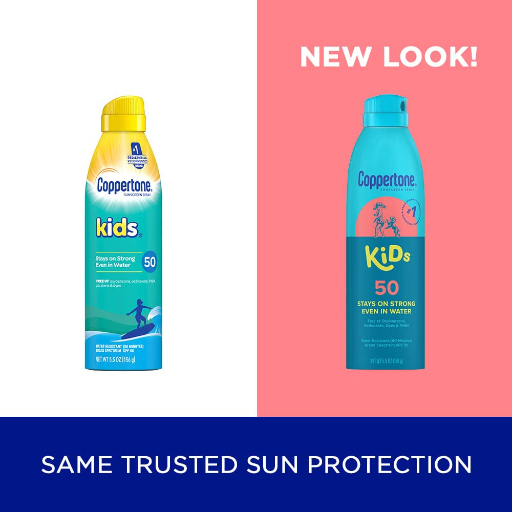 Coppertone Kids Sunscreen Spray SPF 50 – 5.5 oz (Pack of 3)