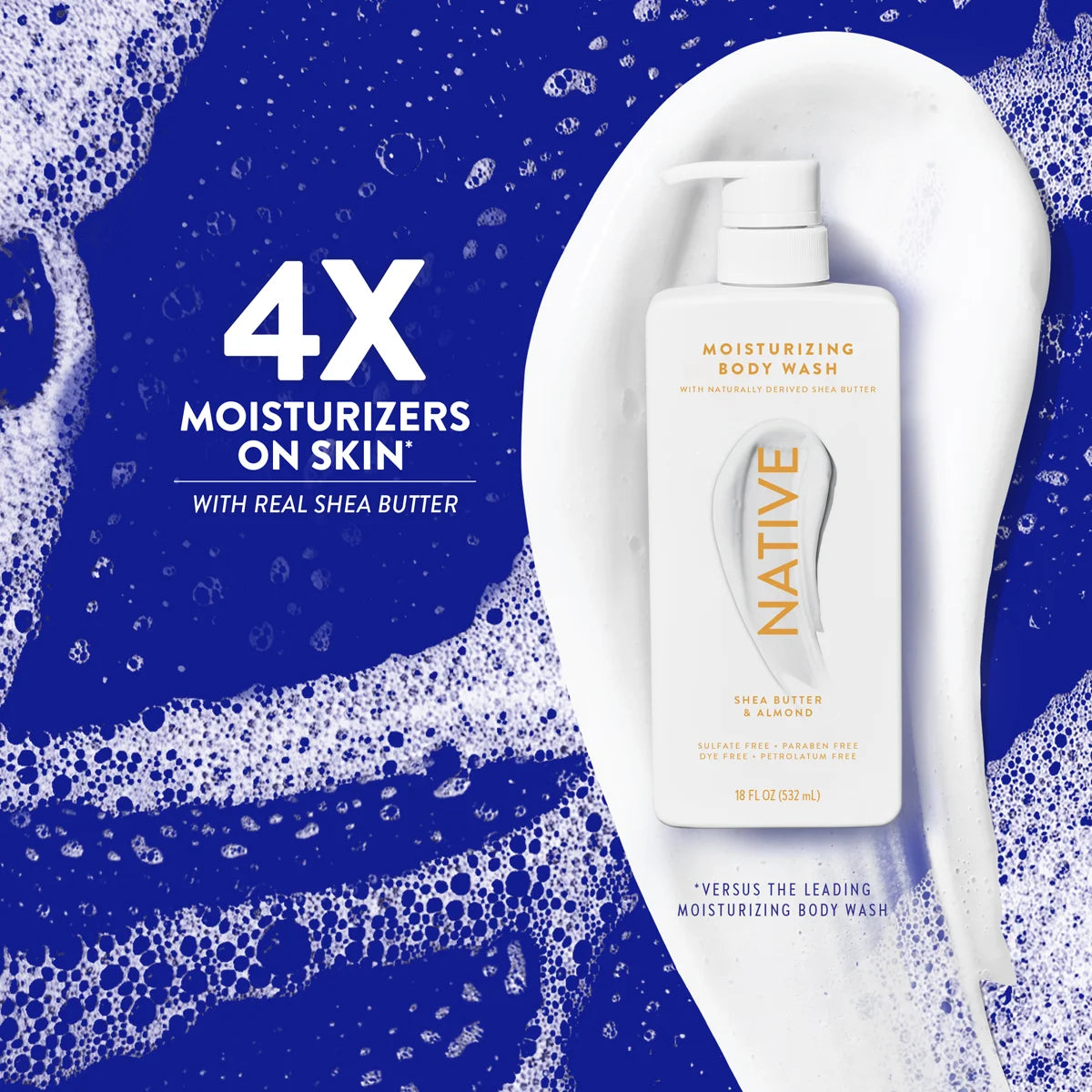 Almond & Shea Butter Body Wash – 18 oz – Moisturizing Cleanser for All Skin Types