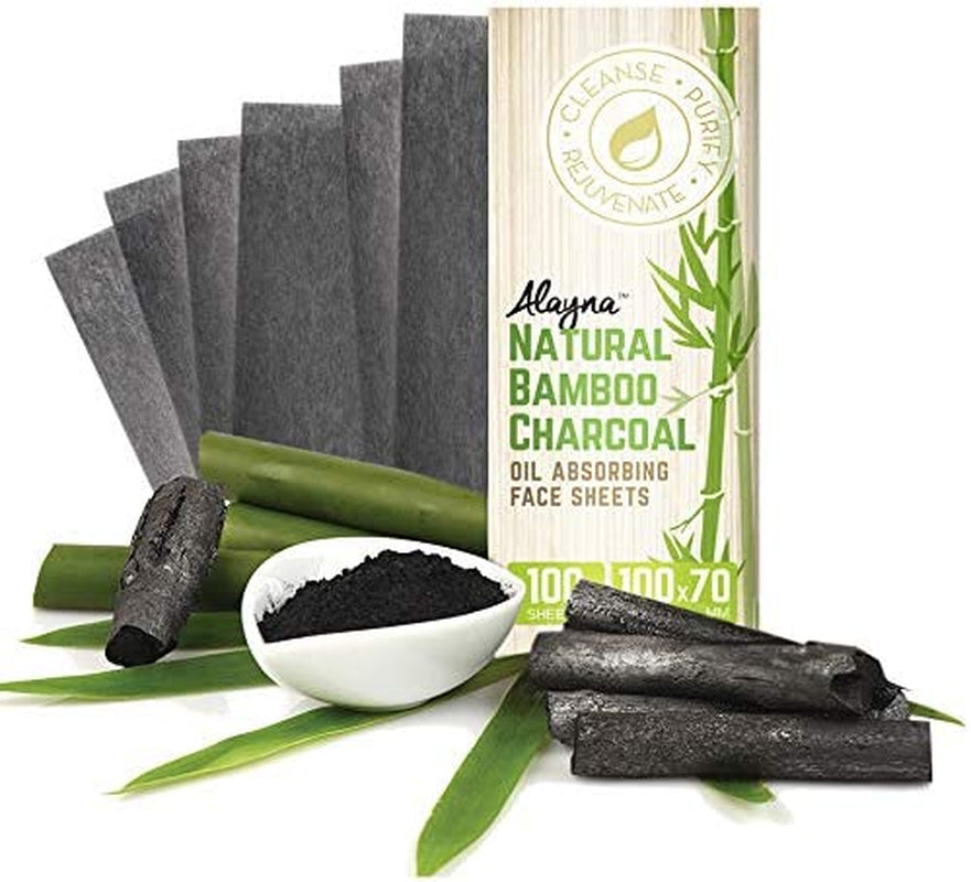Natural Bamboo Charcoal Oil Blotting Sheets – 3 Pack | Organic Shine Control Tissues for Oily Skin & Makeup Touch-Ups