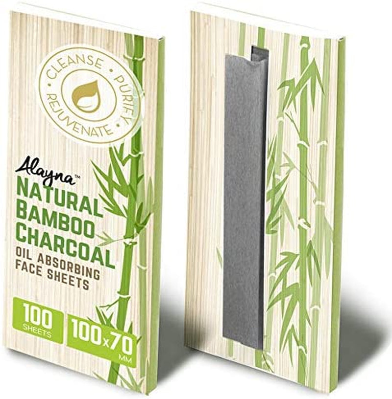 Natural Bamboo Charcoal Oil Blotting Sheets – 3 Pack | Organic Shine Control Tissues for Oily Skin & Makeup Touch-Ups