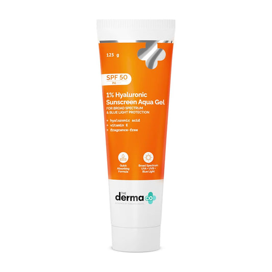 The Derma Co 1% Hyaluronic Sunscreen Aqua Gel SPF 50 – 125g (PA++++)