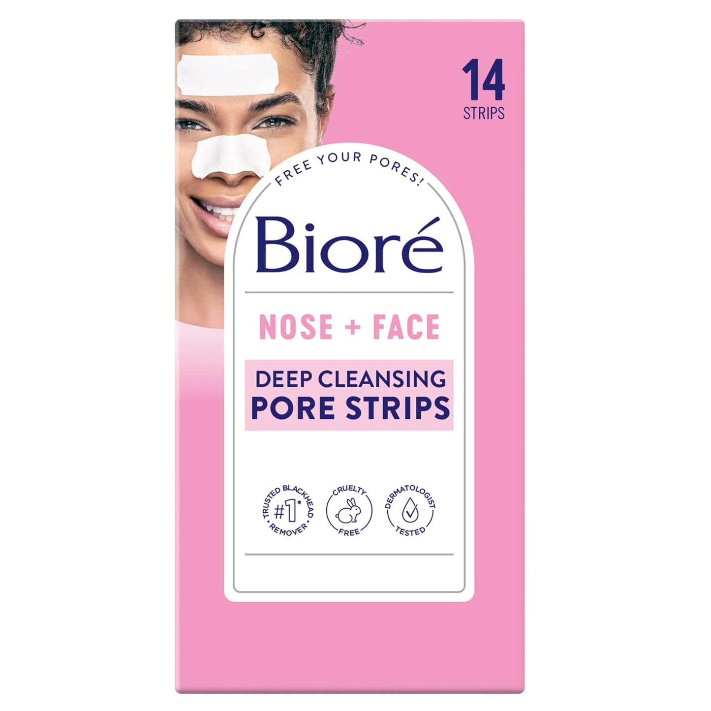 Original Blackhead Remover Strips, Deep Cleansing Nose Strips with Instant Pore Unclogging, Features C-Bond Technology, Oil-Free, Non-Comedogenic Use, 14 Count