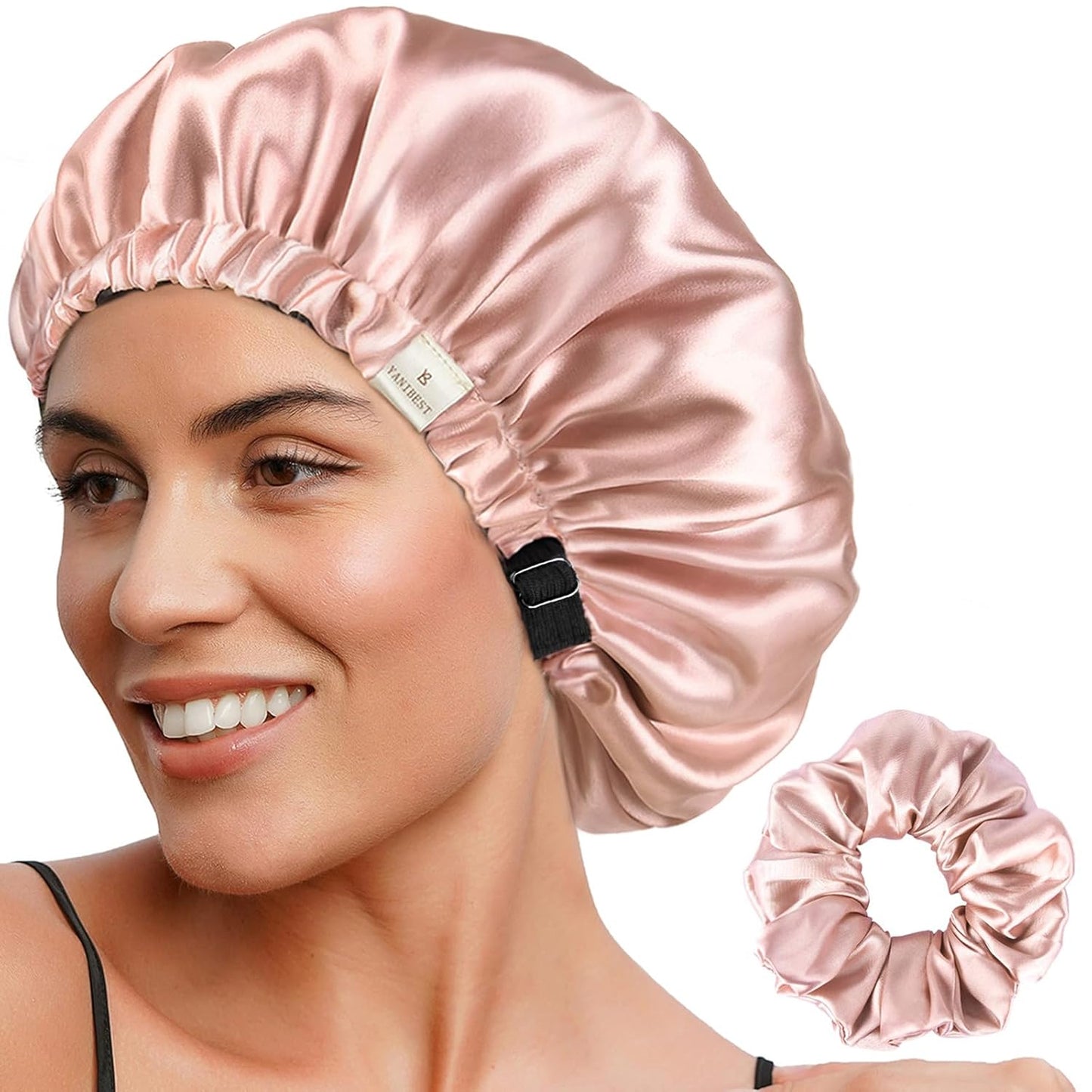 Double Layer Satin Bonnet Silk Bonnet Adjustable Hair Bonnet for Sleeping Bonnets for Women Curly Natural Hair Mom