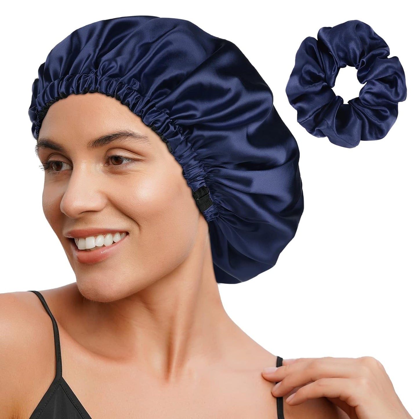Double Layer Satin Bonnet Silk Bonnet Adjustable Hair Bonnet for Sleeping Bonnets for Women Curly Natural Hair Mom