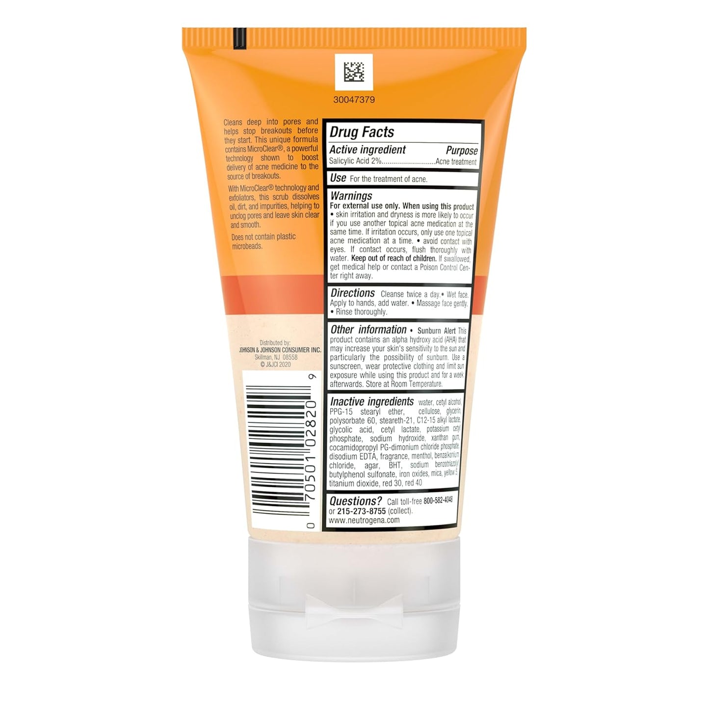  Daily Acne Cleanser – 2% Salicylic Acid Exfoliating Face Wash (Oil-Free, 4.2 fl oz)