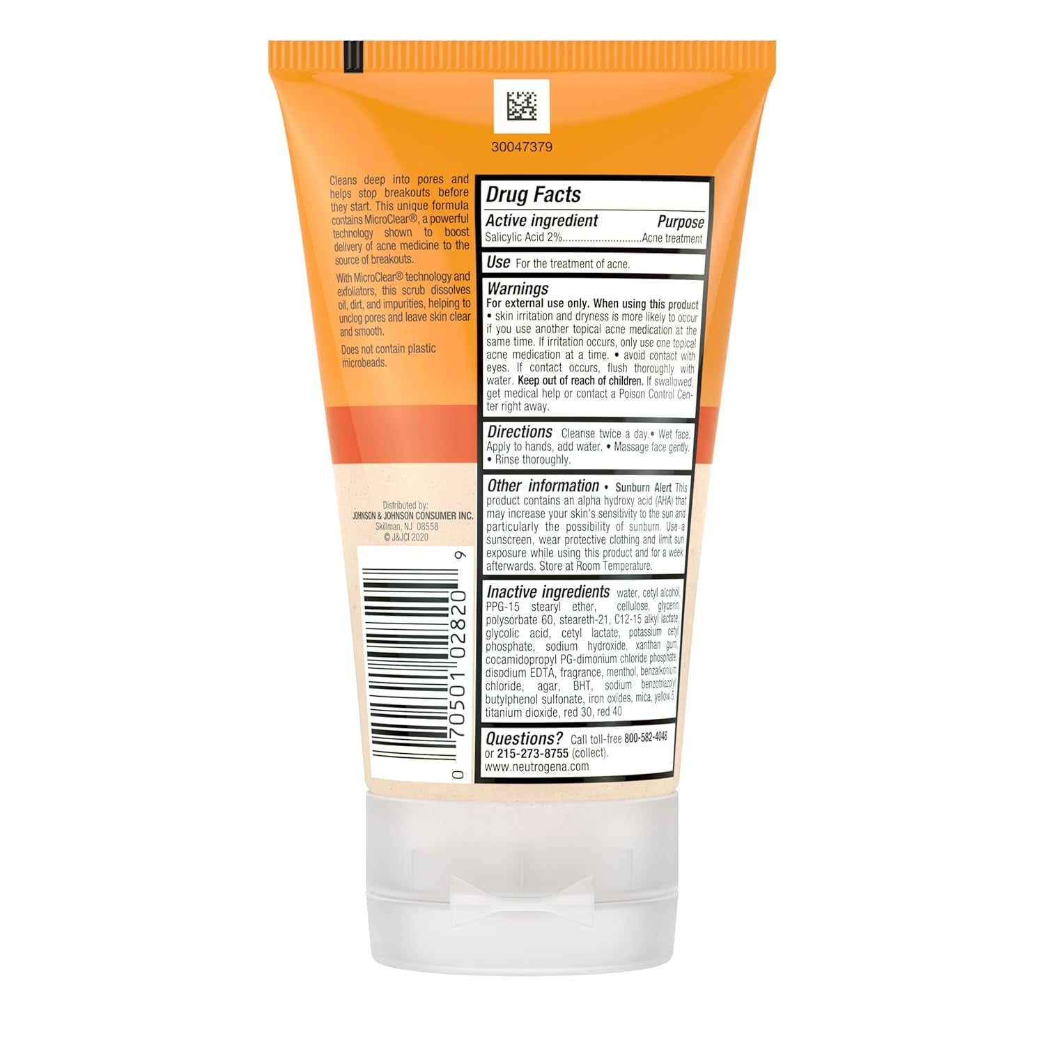  Daily Acne Cleanser – 2% Salicylic Acid Exfoliating Face Wash (Oil-Free, 4.2 fl oz)